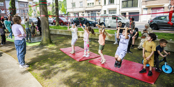circusworkshop op het Kroonplein